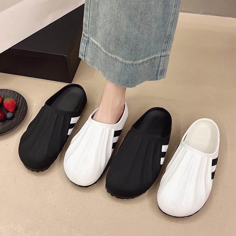 European Thick-soled Bag Head Slippers for Women's Outer Wear New Summer Fashion Versatile One-pedal Muller Drag Women's Shoes
