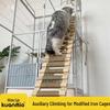 Solid Wood Cat Climbing Ladder with Jute Scratch Board and Stairs