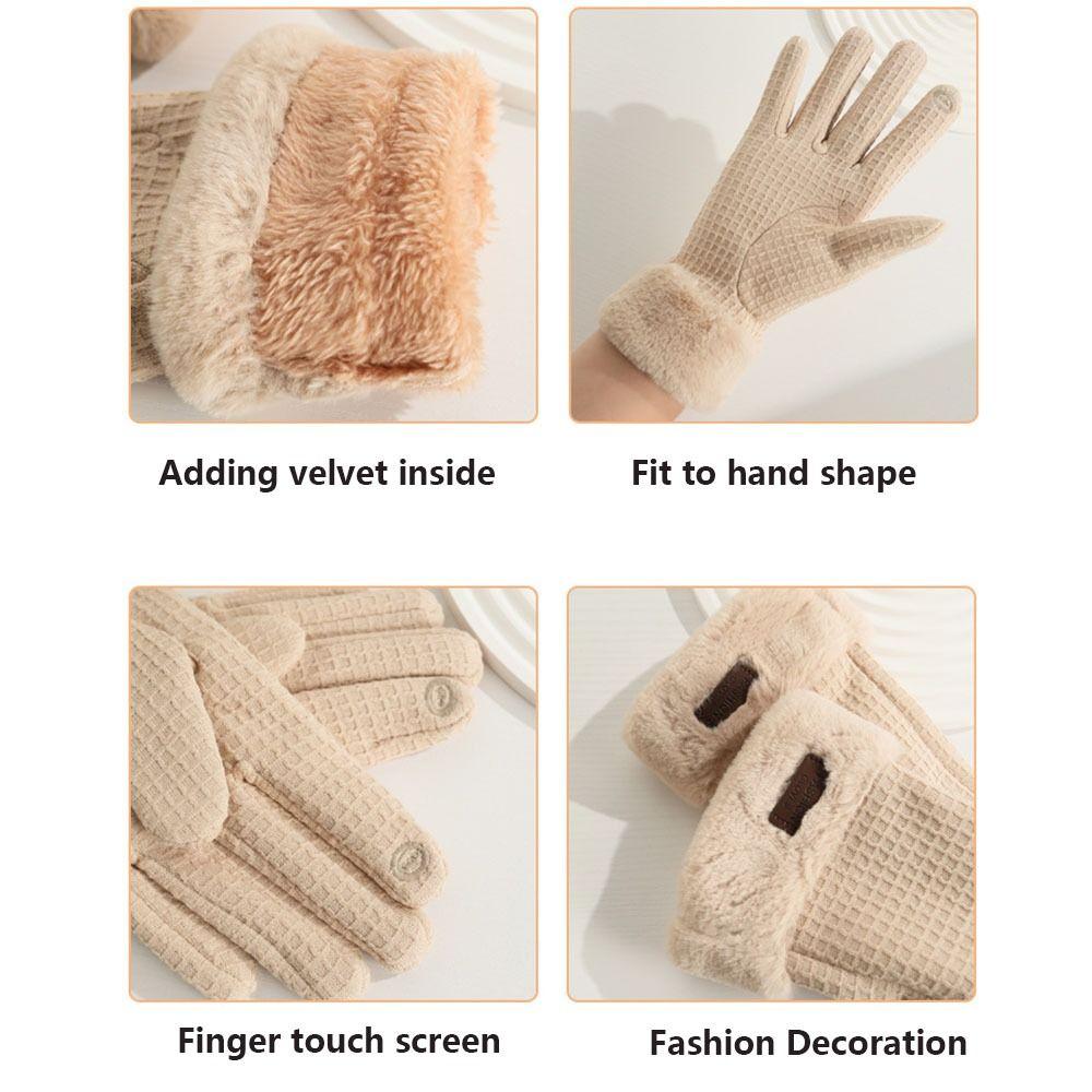 Touchscreen Warmer Bike Cycling Glove Warm Full Finger Gloves Winter Women Gloves  Motorcycle