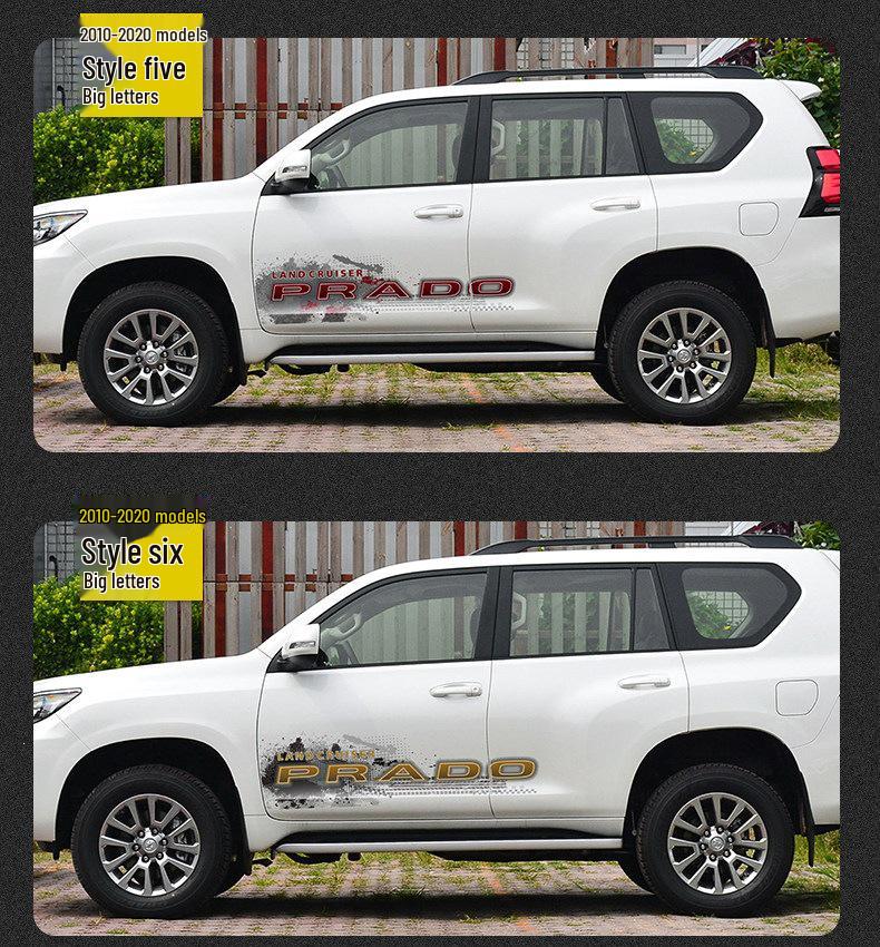 Toyota Prado 10-22 Models Car Body Color Stripe Decal Waistline Sticker.