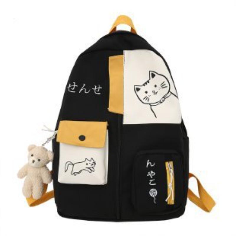 School bag female student Harajuku backpack trendy new junior high school student doll travel backpack