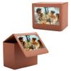 HIYQIN Photo Storage Box for Instax Instant for Fujifilm Instax Wide Inch Wide Image Brown Wide/Polaroid Now+/I-Type/OneStep2 Film, 3.5x4.3 Inch,