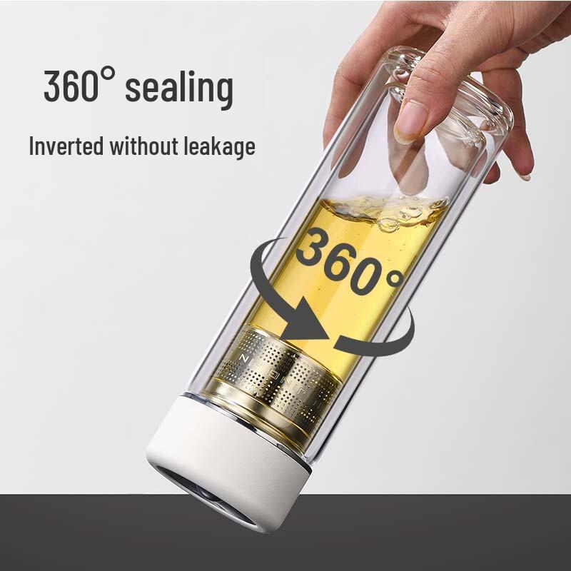320ml Magnetic Double Wall Glass Tea Infuser Bottle