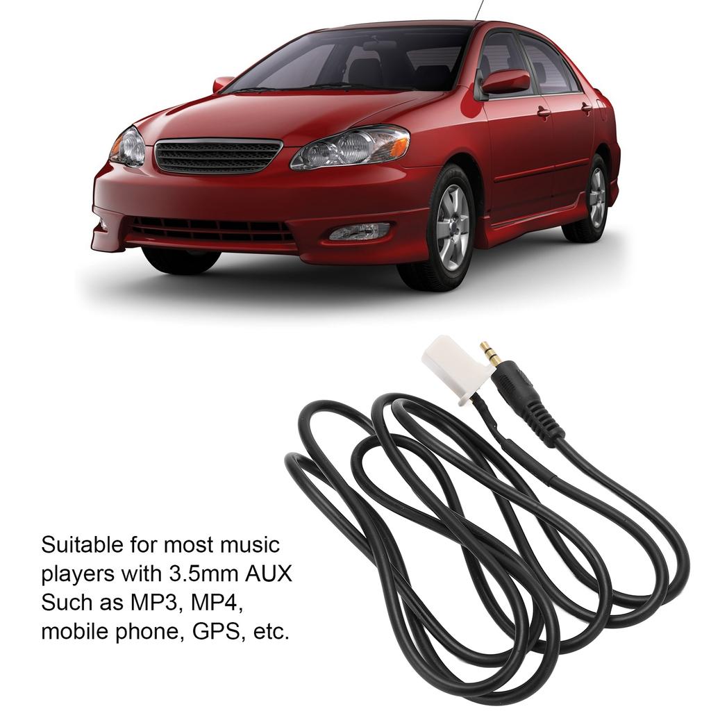 1m Long AUX Audio Input Adapter 3.5mm Black Replacement for Camry Corolla RAV4 Tacoma Music Player
