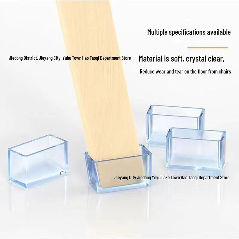 Anti-Slip Transparent Chair Leg Covers with Soft Rubber - Thickened, Wear-Resistant Pads for Wood Floor Protection
