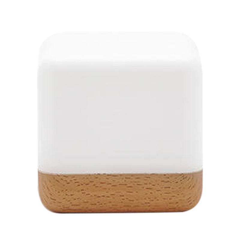 Timing LED Night Light USB Rechargeable Square Flip Switch Brightness Adjustable Bedside Desk Lamp with 5/15/30/60Minute