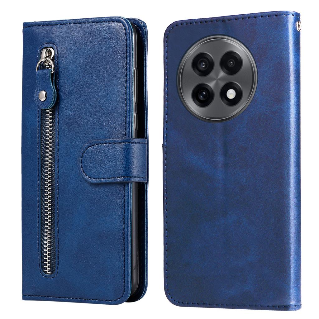 For OnePlus 13R 5G/Ace 5 5G/Ace 5 Pro 5G Case Zipper Wallet Calf Texture PU Leather Phone Cover