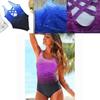 Stylish Women's Summer Halter One Piece Back Cross Swimsuit Bikini In Vibrant Gradient Plus Print