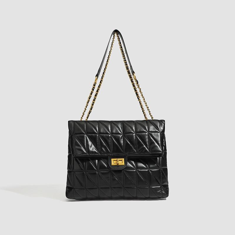 Large Capacity Diamond Check Underarm Bag Fashion Chain Tote Stylish Texture Single Shoulder Crossbody Bag