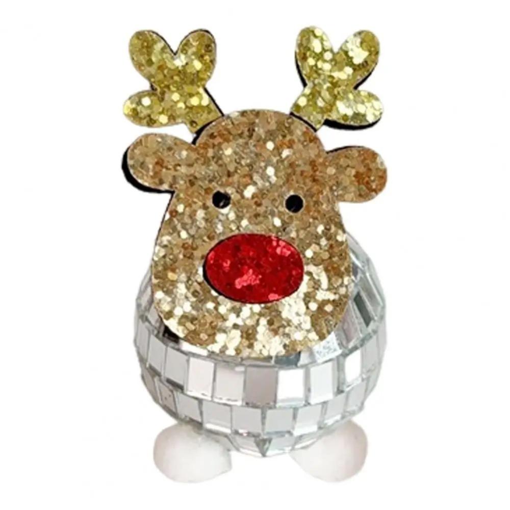 Nerozbitné vánoční zrcadlo přívěsek jelen roztomilá závěsná dekorace na vánoční stromek sváteční dekorace
