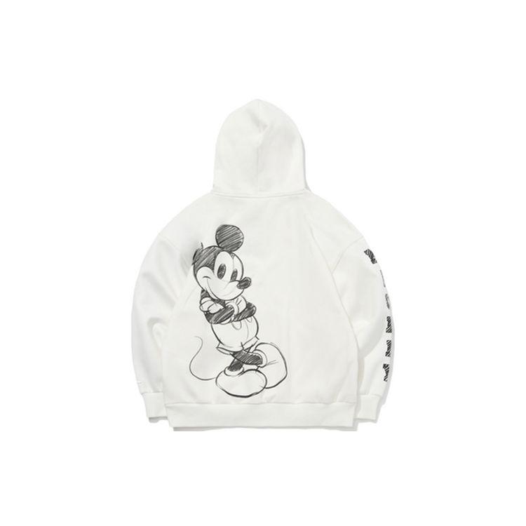 Li-Ning Disney Joint Edition Hooded Pullover Sweatshirt Women Tops Milk-White AWDQC62-1