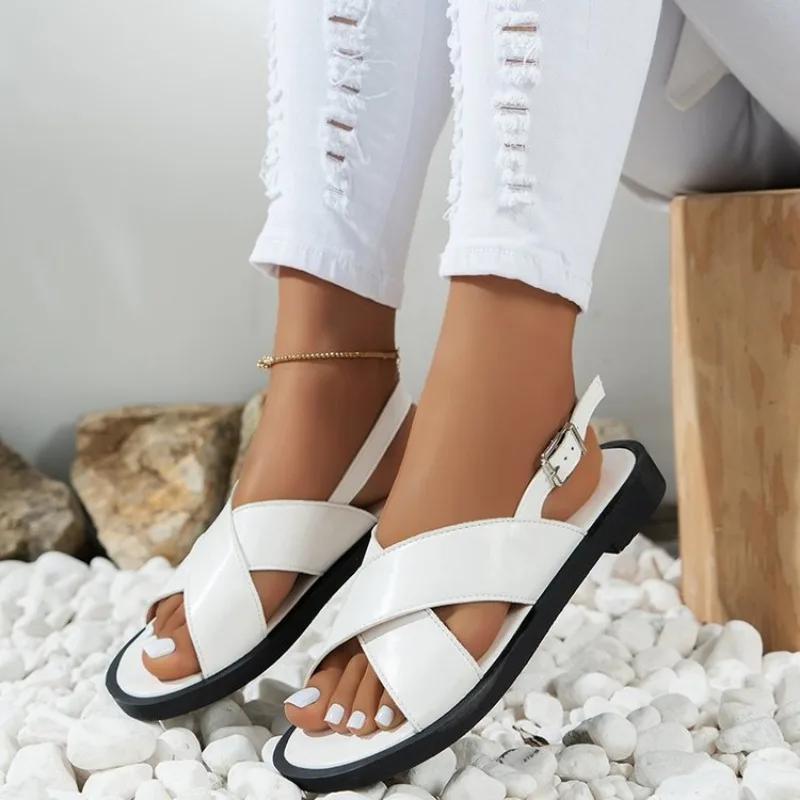 Wedge Heel Sandals Women's 2024 Summer New Fashion Muffin Open-toe Fairy Style Outside Wear  Shoes Women 35-43