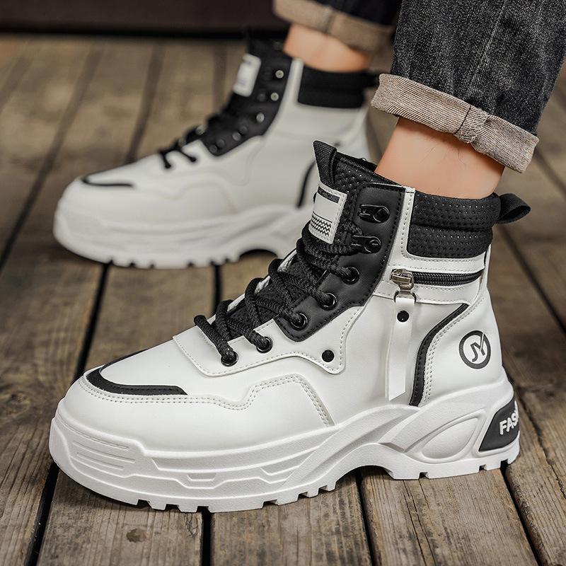 Autumn men's shoes new high-top Martin boots men's British retro thick-soled wear-resistant tooling shoes casual outdoor short boots