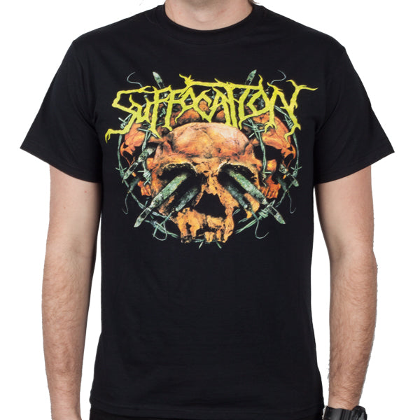 HuUnisex Waste Suffocation Rock Band Graphic Tee Cotton Round Neck Casual Unisex Tshirt Summer Top