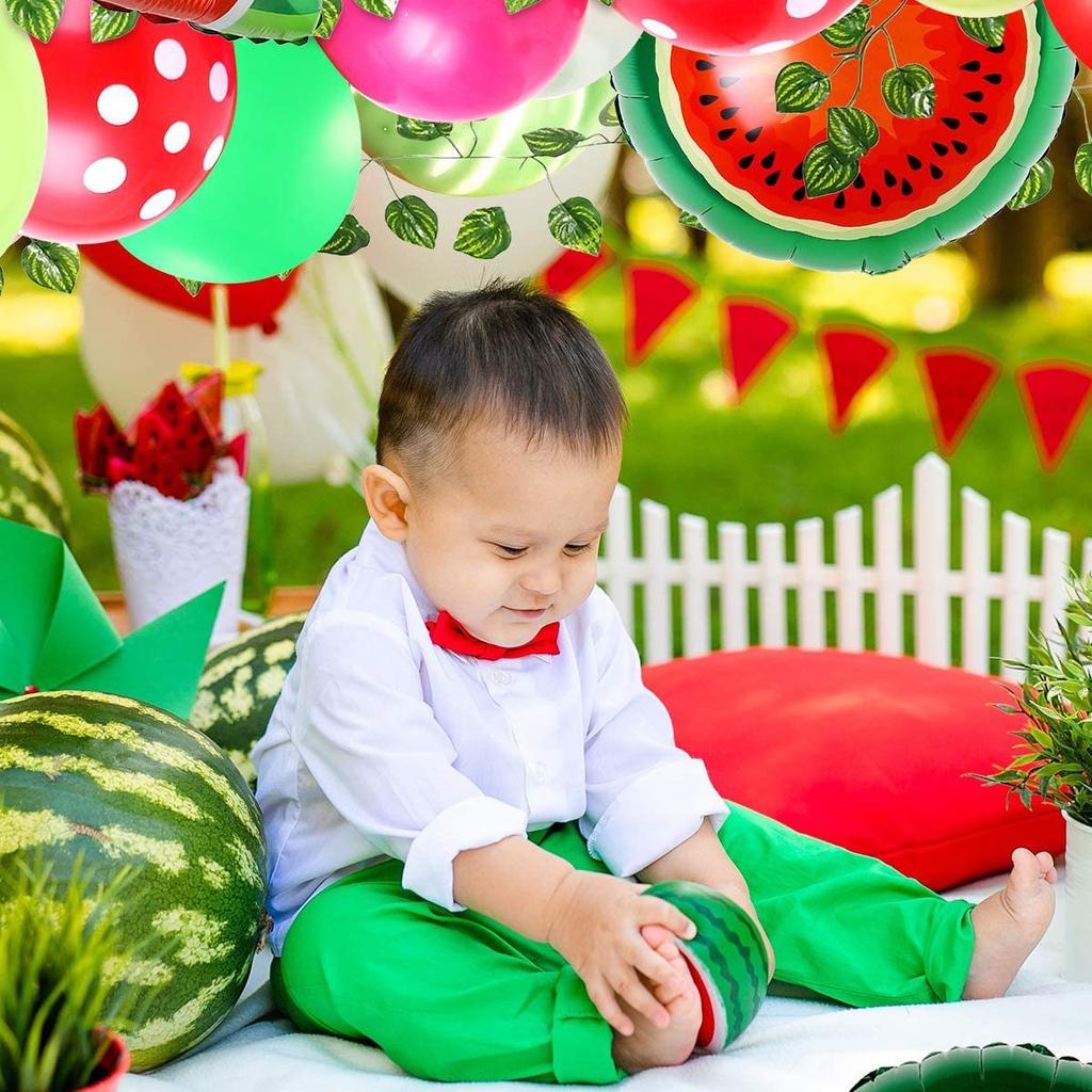 Hawaiian Party Decoration Balloon Set, Watermelon Balloon Chain Set Birthday Background Arrangement