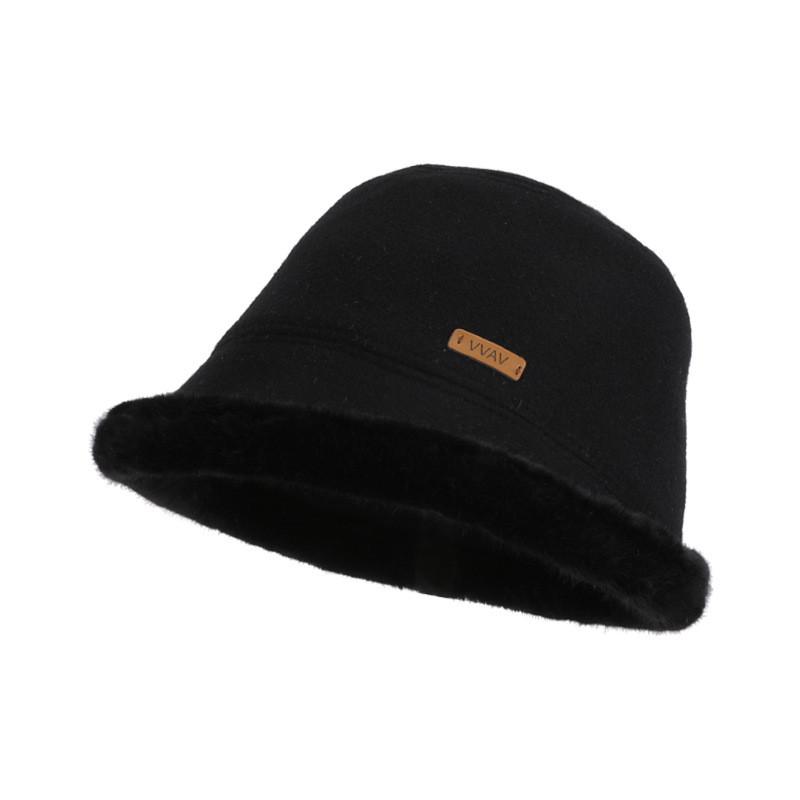 

Fall Winter Fleece Women Bucket Hat With Warmth For Casual Wear чорний