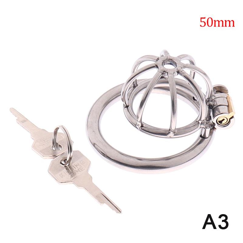 Edelstahl Metall männliche Keuschheitskäfig Gerät Zurückhaltung Spiked-Ring mit Schloss