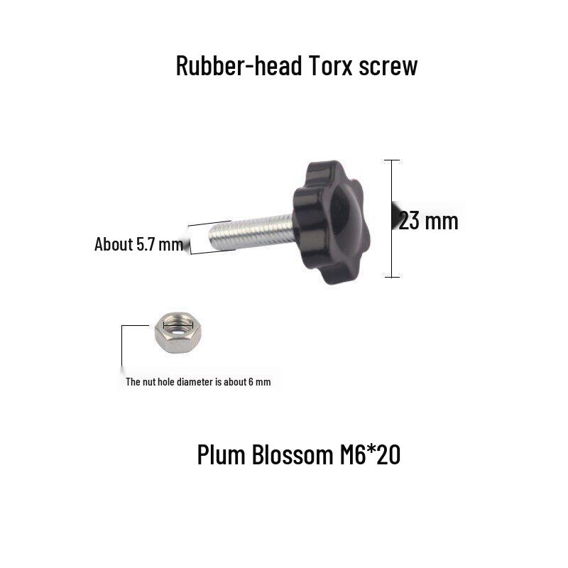 Live Broadcast Tripod Accessory: Rubber Head Screw Nut Handle, M5 Hand-Tightening Plastic Screw
