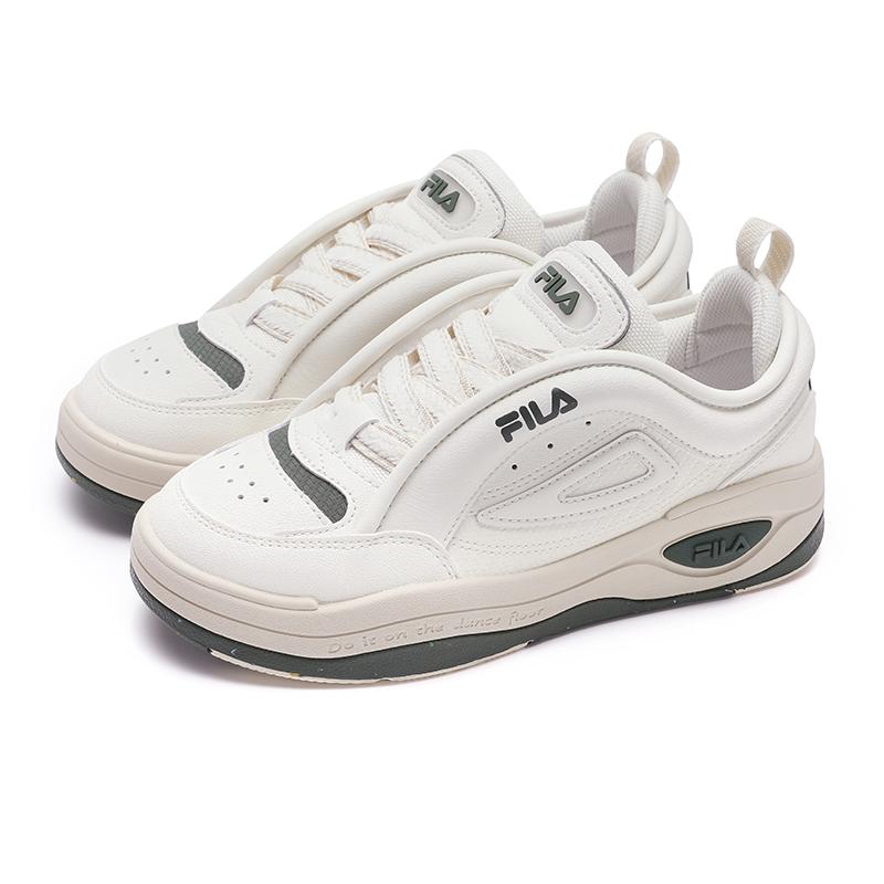 FILA Mix 2 Fashion Trend Non-Slip Shock Absorbing Wear-Resistant Low-Top Skate Shoes Women sneaker Snow-White F12W442205FPT