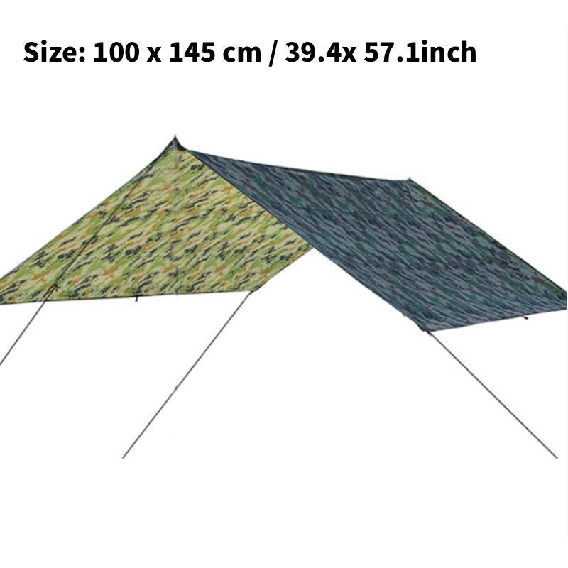 Outdoor Waterproof Camouflage Sunshade Tarp With Aluminum Stakes For Camping And Beach Use