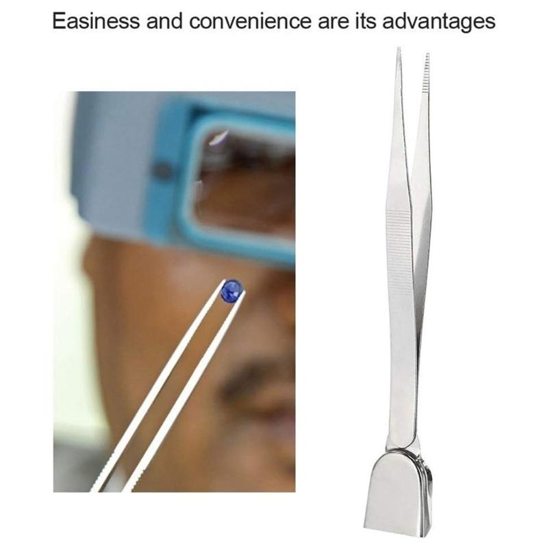 3Pcs Professional Tweezers Kits Stainless Steel Gemstones Grabber Stainless Steel Diamond Holder Metal Beading Tool