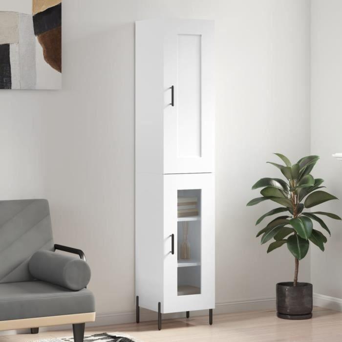 VidaXL Buffet haut Blanc 34,5x34x180 cm Bois d'ingénierie 3200393