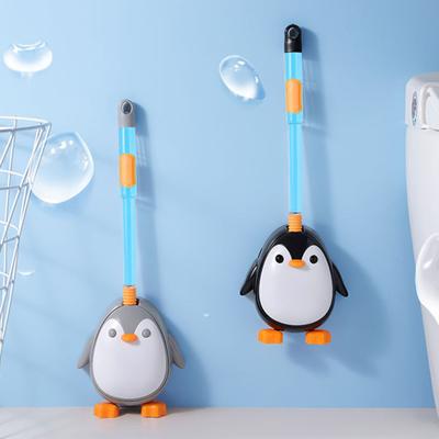 Silikon Tauchen WC-Bürste Set 360 Grad Reinigung Bürstenkopf Pinguin Wand-Montiert