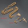 6mm Rosary Bead Necklace Catholic Necklace with Jesus Christ Crucifix for Cross Pendant Catholic Prayer Chain for Women