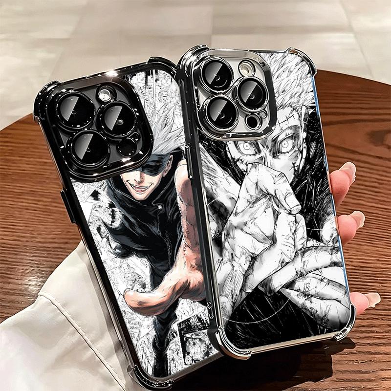 Anime Gojo Satoru JUJUSU Soft Phone Case For iPhone 15 16 17 Air 14 Pro Max 16E Plus 13 12 Mini Plating Anti-Fall Fundas