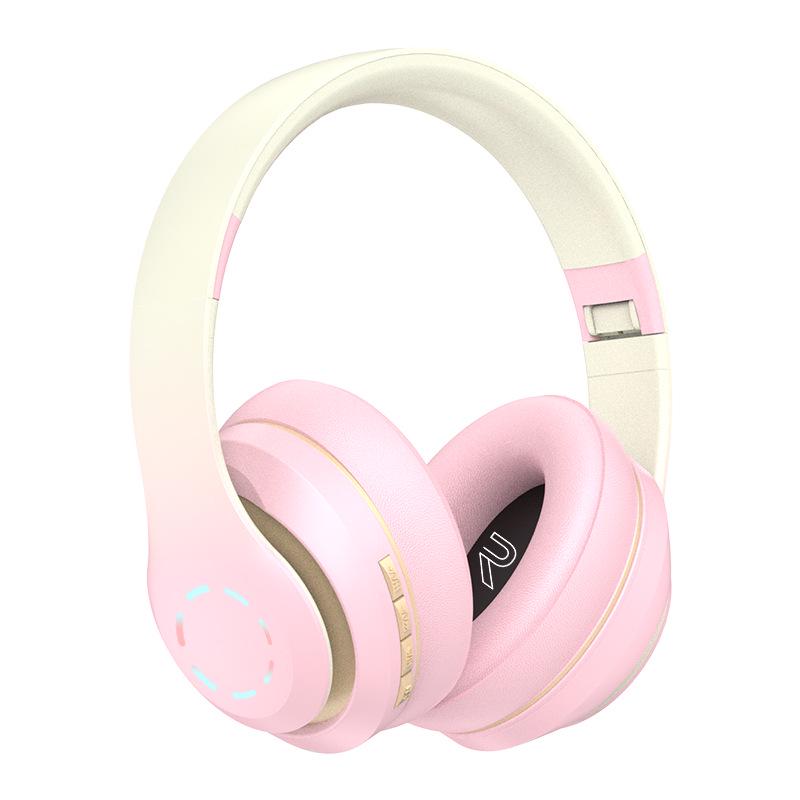 Gradient Wireless Bluetooth Over-Ear Headphones with Cotton, 3D Stereo Bass, Student-Friendly, Universal Compatibility.