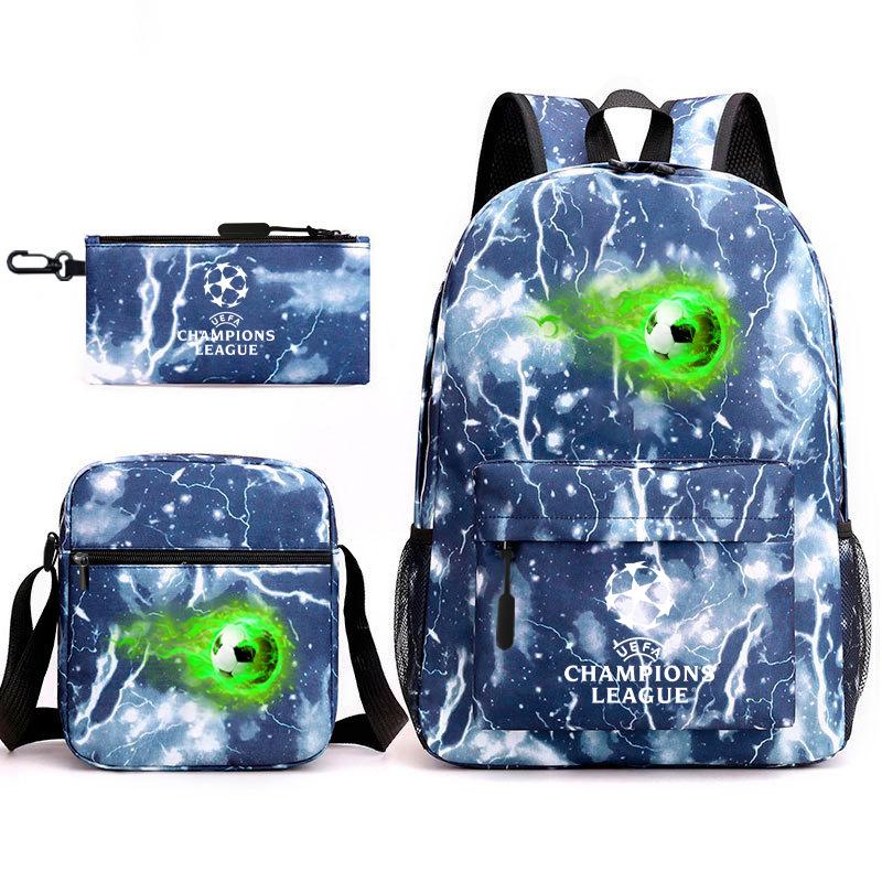 Sports Football Team Print Youth Primary and Secondary School Students C Luo Schoolbag Men and Women Leisure Travel Backpack CR7