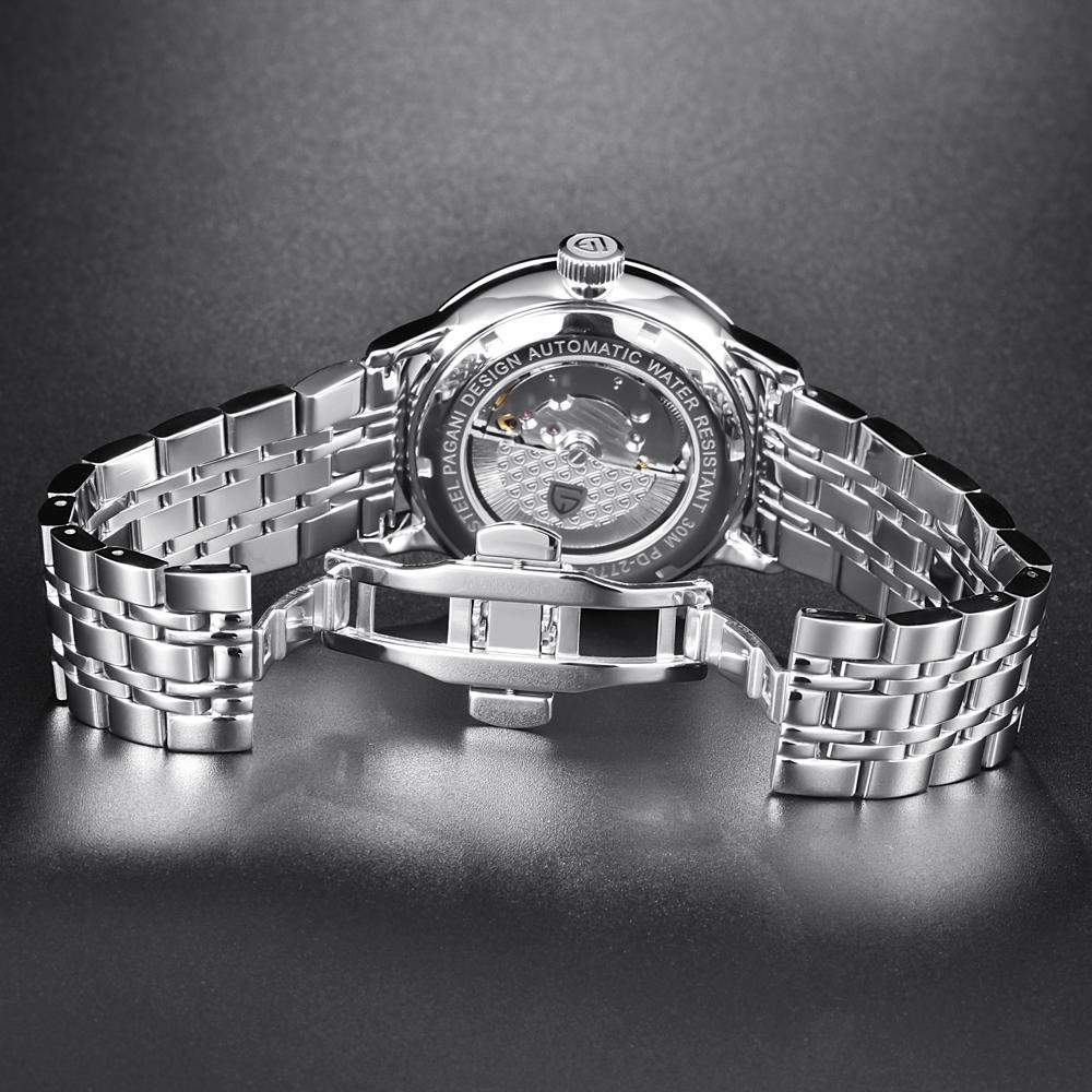 Pagani Design Menn Business Mechanical Watches for Men Waterproof Dress Watch Luxury Rustfritt stål Automatisk Armbåndsur