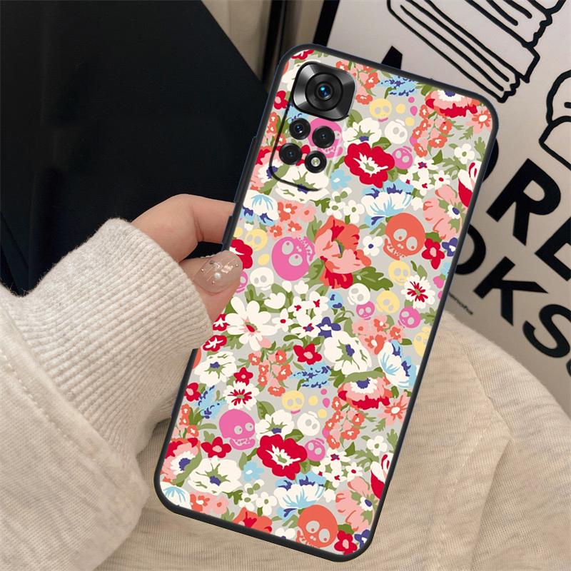 Floral Theme Pattern Cover For Xiaomi Redmi Note 14 12 10 11 13 15 Pro Plus Case For Redmi 15 15C 10C 12C 13C 14C