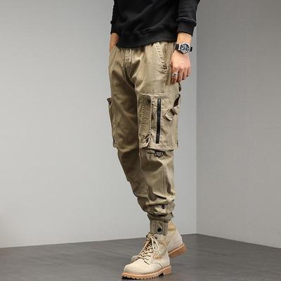 Korean Style Men's Harem Overalls - Spring/Autumn, Trendy, Loose Fit, Multi-Pocket Pants