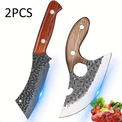 2 Stück Edelstahl Ausbeinmesser Mehrzweckmesser Messer Taschenmesser Kochmesser für Küche Hochkohlenstoffstahl Professionelle Küche
