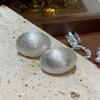 Matte Oval Matte Metal Stud Earrings Cold Wind Fashionable Versatile Simple Ear