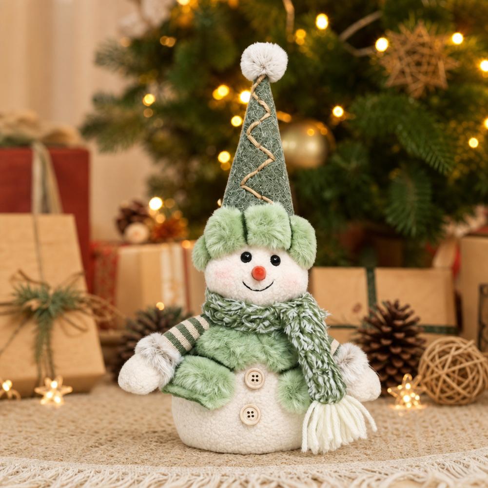 Cozy Green Christmas Snowman Doll Soft Sherpa Exquisite Knitted Gnome Doll Christmas Decorations Home Xmas Tree Decor New Year