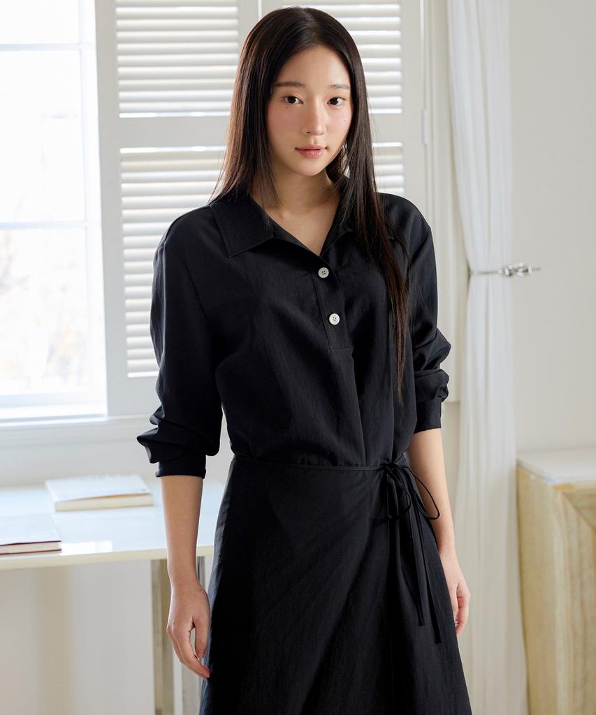 Ollibeudeollibeu Layered Overlap Collar Dress Ow6Mo3040