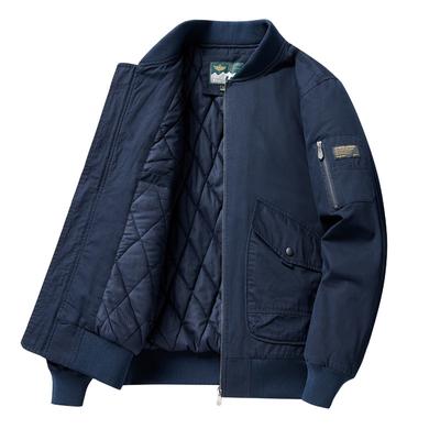 Jaqueta de inverno nova com gola de beisebol masculina de algodão puro, jaqueta bomber espessada de algodão, jaqueta masculina