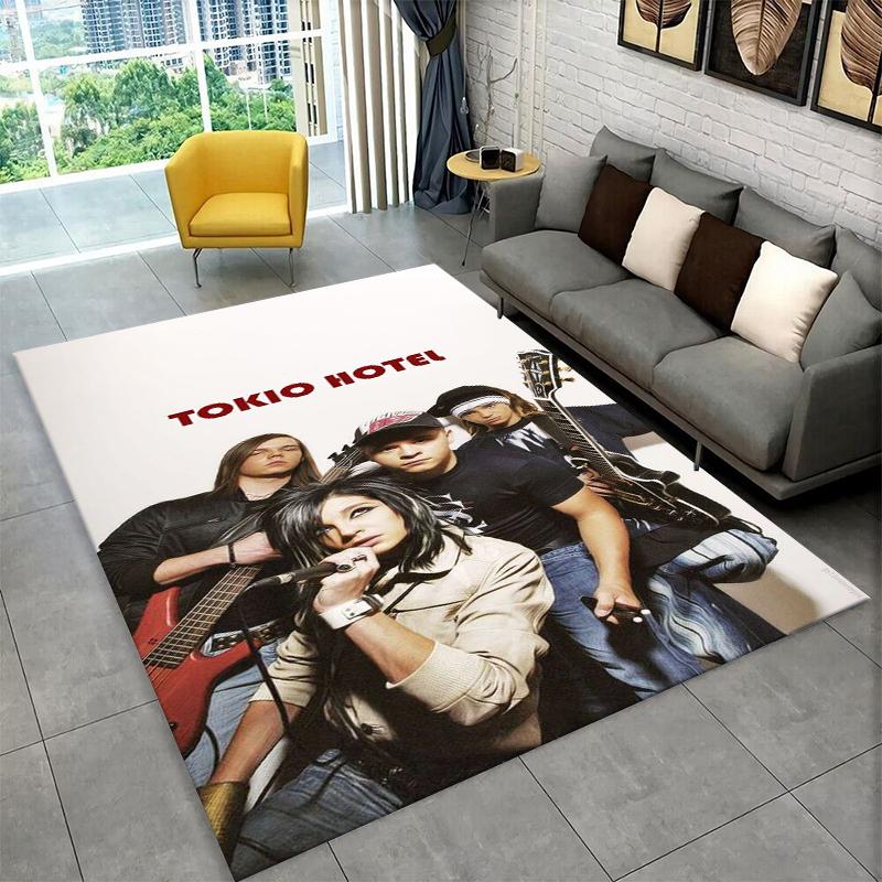 Tappeto Rock Band Tokio Hotel Bill Kaulitz per Camera da Letto Soggiorno Divano Sala Giochi Zerbino Decorazione Casa, Tappeto Area Bambini Antiscivolo