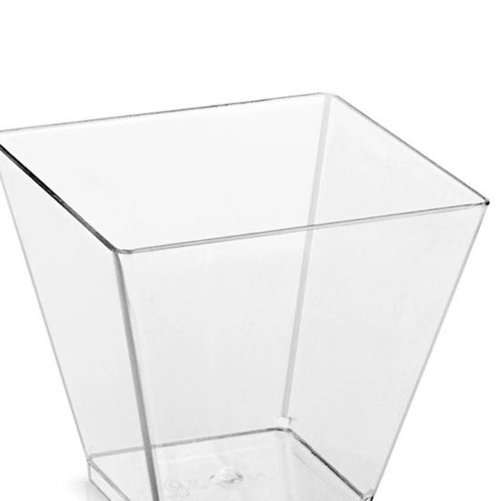 50 Sets Disposable Dessert Cups with Spoons Heavy-duty Reusable Clear Plastic Puddings Cups Parties Events Supplies