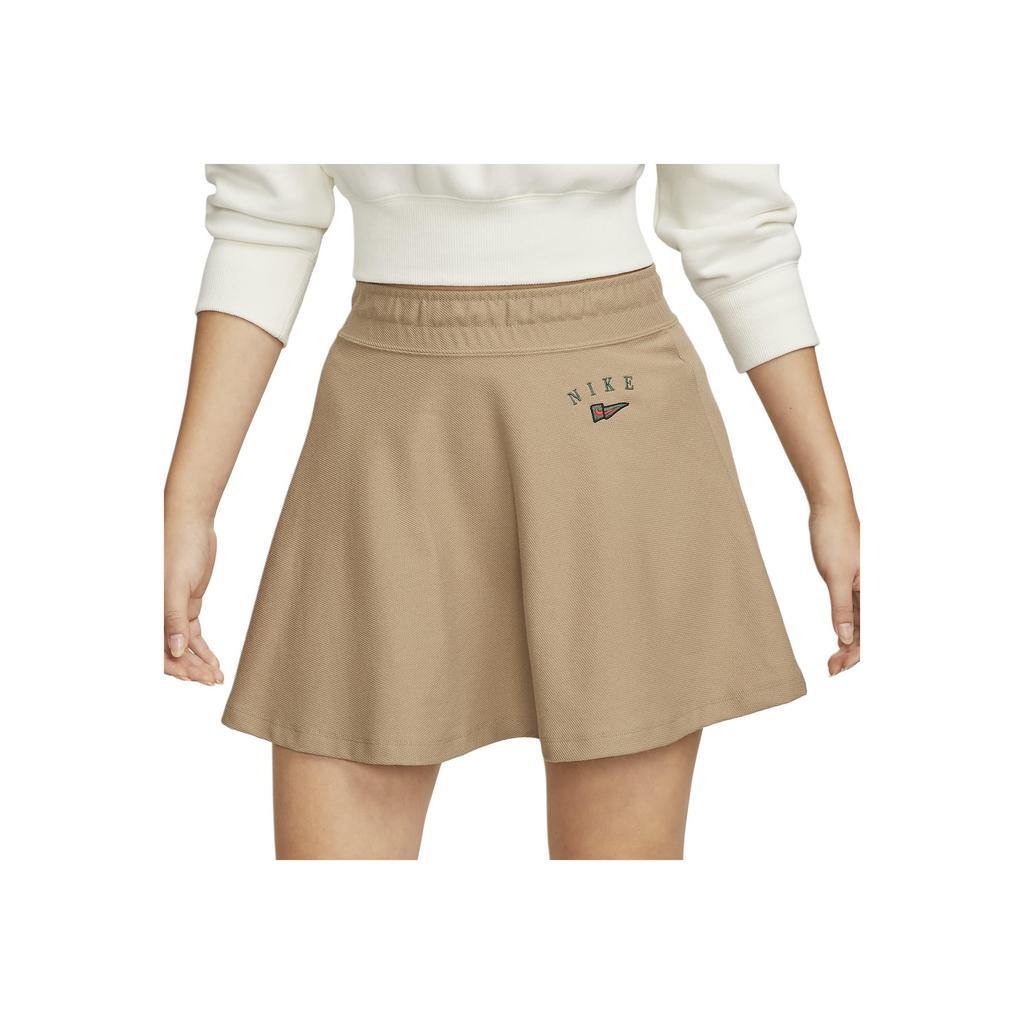 Nike Sportswear Logo Embroidered High-Waist Cropped Skirt Women Bottoms Khaki FD0898-247
