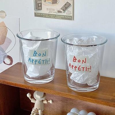 350ML Zuhause Täglicher Wasserbecher Cafe American Iced Latte Kaffeetasse Getränk Saft Kaltgetränk Einfacher Klassischer Transparenter Glasbecher