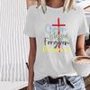 Summer Round Neck 3D Simple Print Top Fashionable Casual Short Sleeved Women's T-shirts