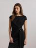 2025 Women's Elegant Slim-fit Midi Skirt with Waist Metal Accents and Slit
