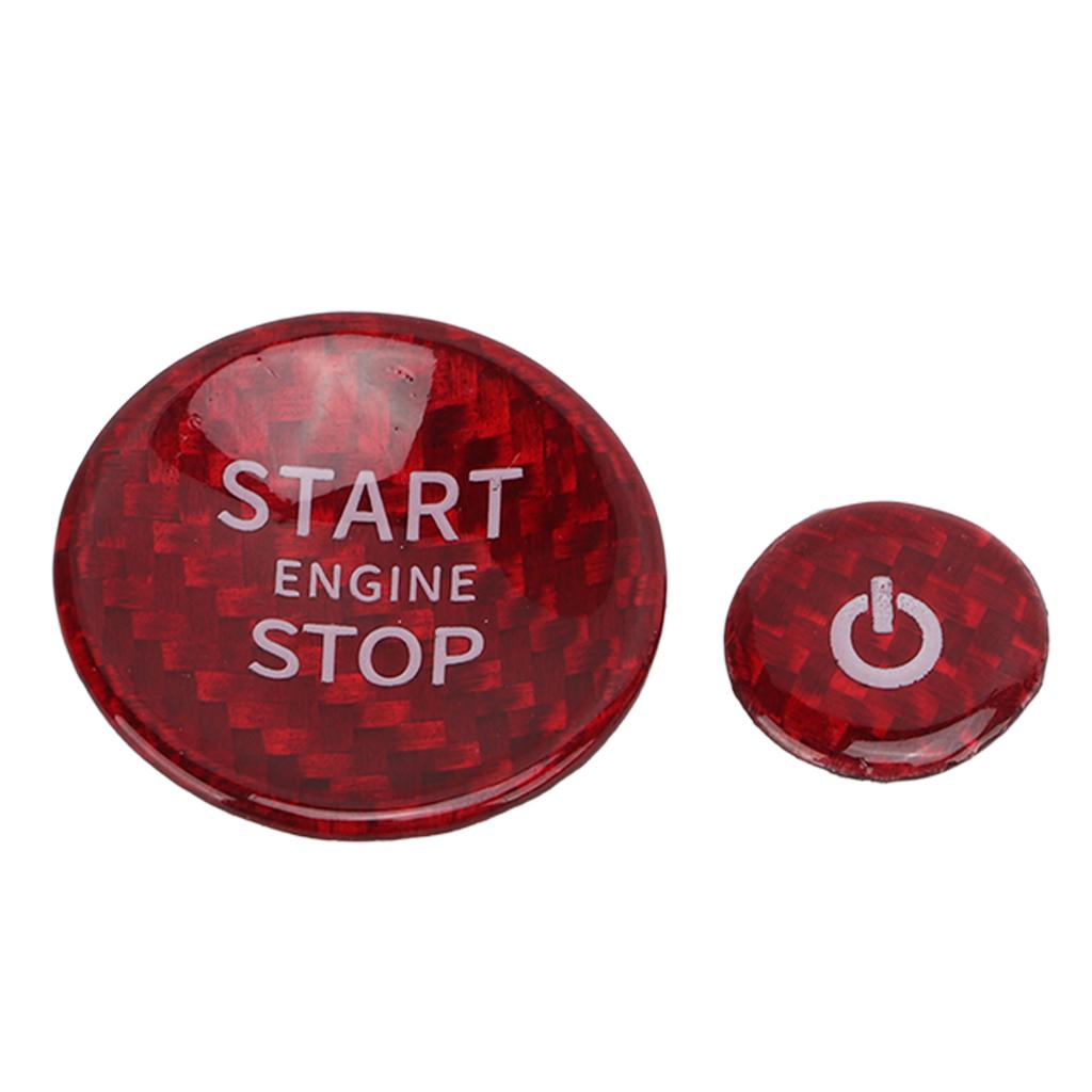 Carbon Fiber Engine Start Stop Button Sticker Cover Trim Replacement for Land Rover Defender