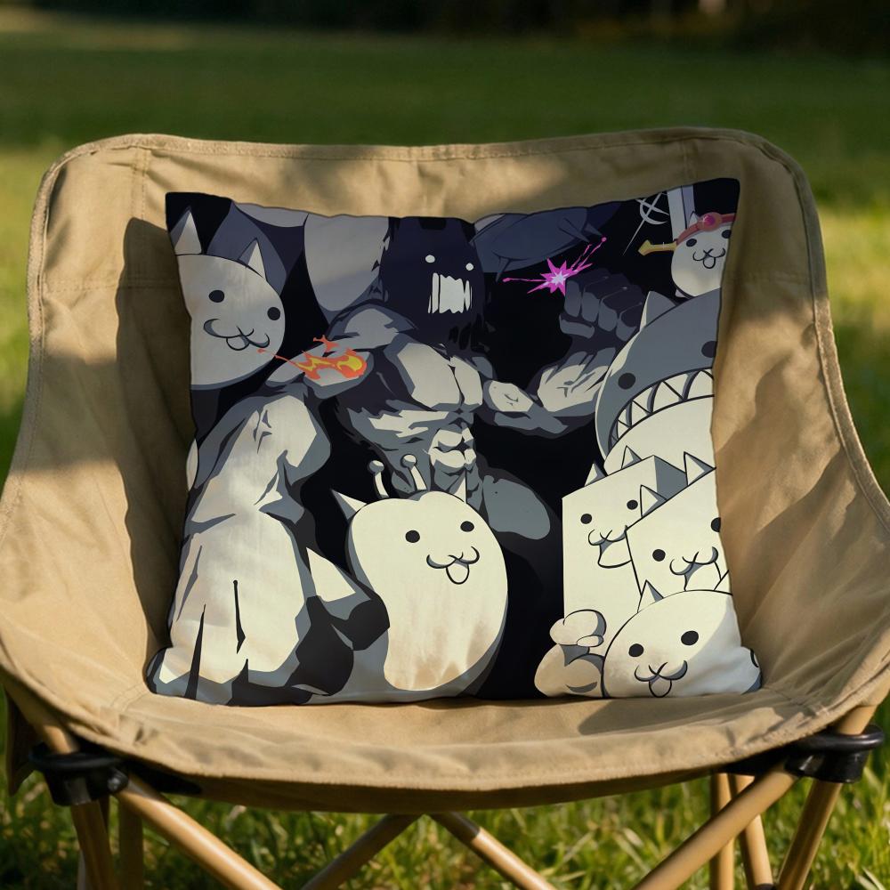 The BBattle Cats Cushion Cover Soft Reversible  Durable Pillow Cover  MultiScene Use for Home  Car Daily Comfort