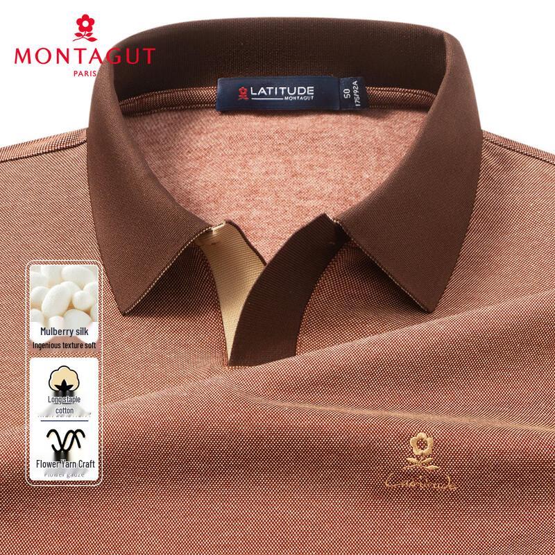 MONTAGUT Men s Seagull Collar Long-Sleeve Polo Shirt 52