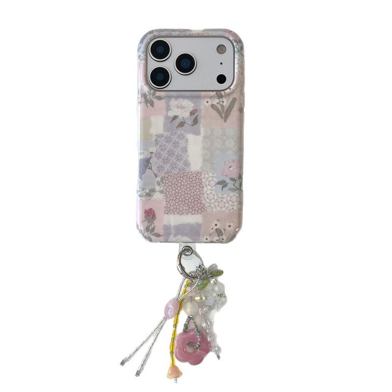 High-End Floral Patchwork Phone Case for iPhone 17, 16 Pro Max, 15, 14