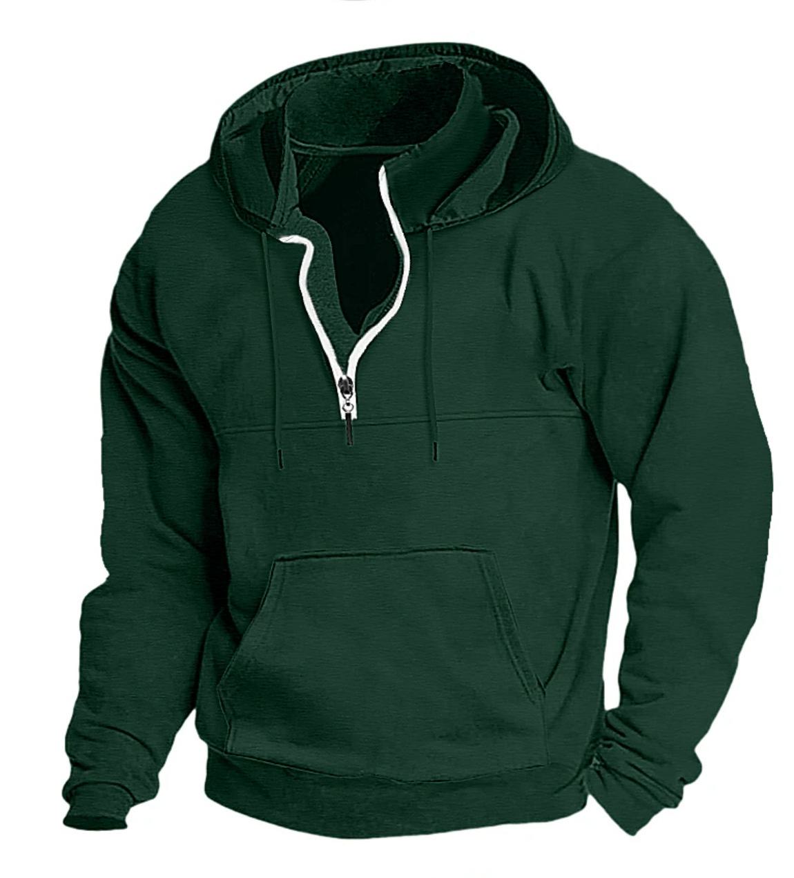 

2026 Autumn/Winter Men s Printed Hooded Sweatshirt - Thick Casual Jacket Medium зелений